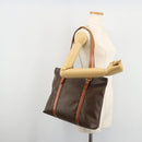 CELINE Macadam Canvas Tote Bag PVC Leather Brown Gold Auth ka4149-23