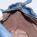 Jimmy Choo Studs Hand Bag Leather 2way Blue Silver Auth ka4151-18