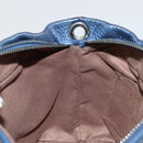 Jimmy Choo Studs Hand Bag Leather 2way Blue Silver Auth ka4151-19