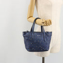 Jimmy Choo Studs Hand Bag Leather 2way Blue Silver Auth ka4151-21