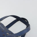 Jimmy Choo Studs Hand Bag Leather 2way Blue Silver Auth ka4151-8