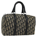 Christian Dior Trotter Canvas Boston Bag Navy Silver Auth ka4152-1