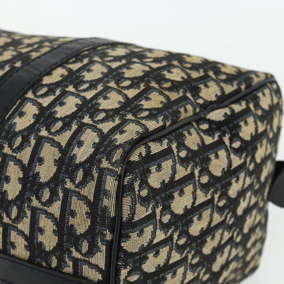 Christian Dior Trotter Canvas Boston Bag Navy Silver Auth ka4152