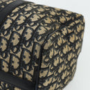 Christian Dior Trotter Canvas Boston Bag Navy Silver Auth ka4152-15