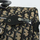 Christian Dior Trotter Canvas Boston Bag Navy Silver Auth ka4152-10