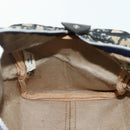 Christian Dior Trotter Canvas Boston Bag Navy Silver Auth ka4152-17