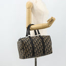 Christian Dior Trotter Canvas Boston Bag Navy Silver Auth ka4152-20