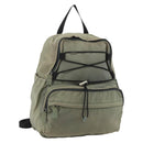 PRADA Backpack Nylon Khaki Silver Auth ka4156-1