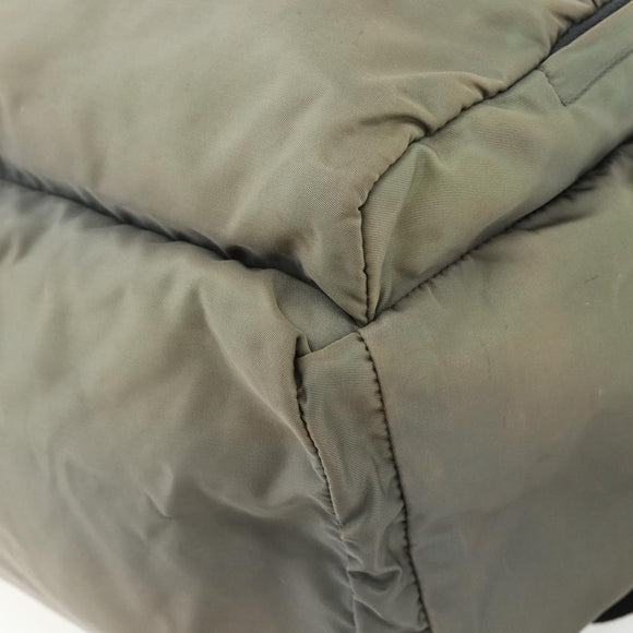 PRADA Backpack Nylon Khaki Silver Auth ka4156