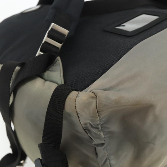 PRADA Backpack Nylon Khaki Silver Auth ka4156