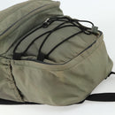 PRADA Backpack Nylon Khaki Silver Auth ka4156-6
