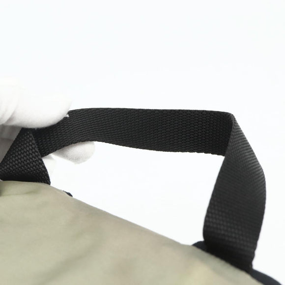 PRADA Backpack Nylon Khaki Silver Auth ka4156