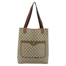 GUCCI GG Supreme Web Sherry Line Tote Bag PVC Beige Gold 39 02 003 Auth ka4157-2