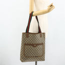 GUCCI GG Supreme Web Sherry Line Tote Bag PVC Beige Gold 39 02 003 Auth ka4157-21