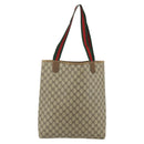 GUCCI GG Supreme Web Sherry Line Tote Bag PVC Beige Gold 39 02 003 Auth ka4157-3