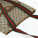 GUCCI GG Supreme Web Sherry Line Tote Bag PVC Beige Gold 39 02 003 Auth ka4157-6