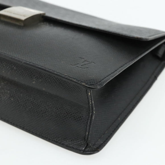 LOUIS VUITTON Taiga Selenga Clutch Bag Ardoise M30782 LV Auth ka4166