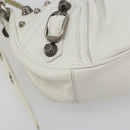 BALENCIAGA Luca Goal Shoulder Bag Leather White Silver 671309 Auth ka4167SAM-11