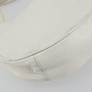 BALENCIAGA Luca Goal Shoulder Bag Leather White Silver 671309 Auth ka4167SAM-13