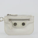 BALENCIAGA Luca Goal Shoulder Bag Leather White Silver 671309 Auth ka4167SAM-24
