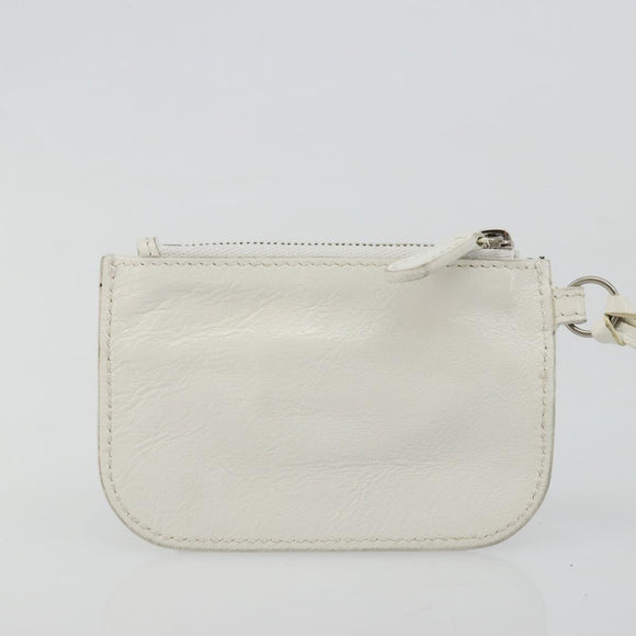 BALENCIAGA Luca Goal Shoulder Bag Leather White Silver 671309 Auth ka4167SAM