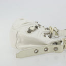 BALENCIAGA Luca Goal Shoulder Bag Leather White Silver 671309 Auth ka4167SAM-4