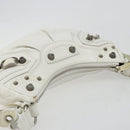 BALENCIAGA Luca Goal Shoulder Bag Leather White Silver 671309 Auth ka4167SAM-6