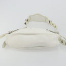 BALENCIAGA Luca Goal Shoulder Bag Leather White Silver 671309 Auth ka4167SAM-9