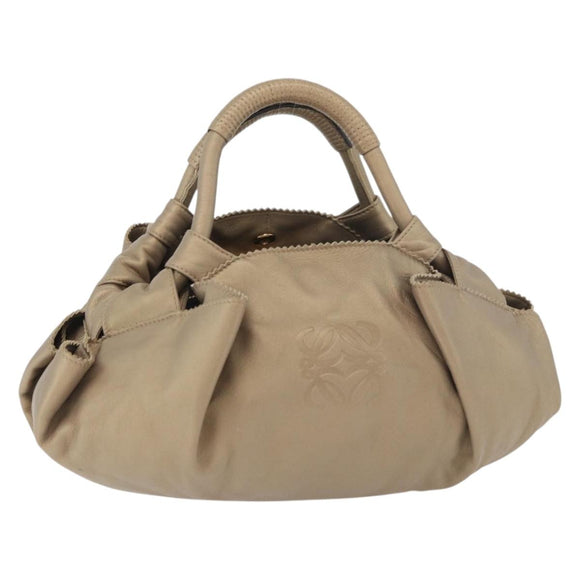 LOEWE Nappa Aire Anagram Hand Bag Leather Gold Auth ka4168A