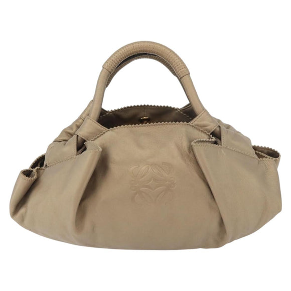 LOEWE Nappa Aire Anagram Hand Bag Leather Gold Auth ka4168A