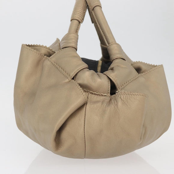 LOEWE Nappa Aire Anagram Hand Bag Leather Gold Auth ka4168A
