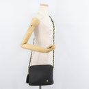 BALLY Chain Shoulder Bag Leather Black Gold Auth ka4169A-23