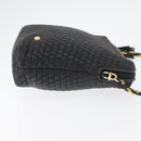 BALLY Chain Shoulder Bag Leather Black Gold Auth ka4169A-3