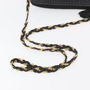 BALLY Chain Shoulder Bag Leather Black Gold Auth ka4169A-7