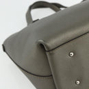 Salvatore Ferragamo Gancini Hand Bag Leather Bronze Silver Auth ka4175-9