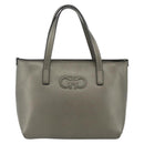 Salvatore Ferragamo Gancini Hand Bag Leather Bronze Silver Auth ka4175-13