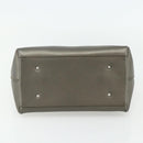 Salvatore Ferragamo Gancini Hand Bag Leather Bronze Silver Auth ka4175-5