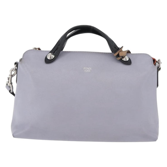 FENDI By The Way Medium Handtas Leer 2-weg Paars Zilver Auth ka4177A
