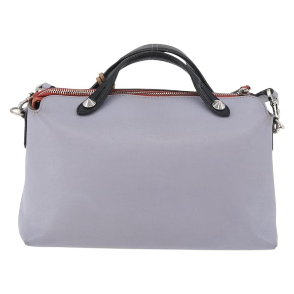 FENDI By The Way Medium Handtas Leer 2-weg Paars Zilver Auth ka4177A