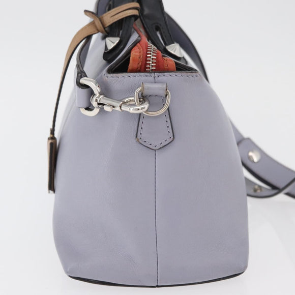 FENDI By The Way Medium Handtas Leer 2-weg Paars Zilver Auth ka4177A