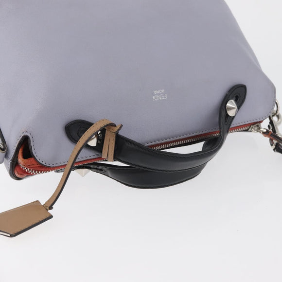 FENDI By The Way Medium Handtas Leer 2-weg Paars Zilver Auth ka4177A