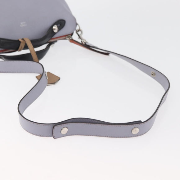 FENDI By The Way Medium Handtas Leer 2-weg Paars Zilver Auth ka4177A