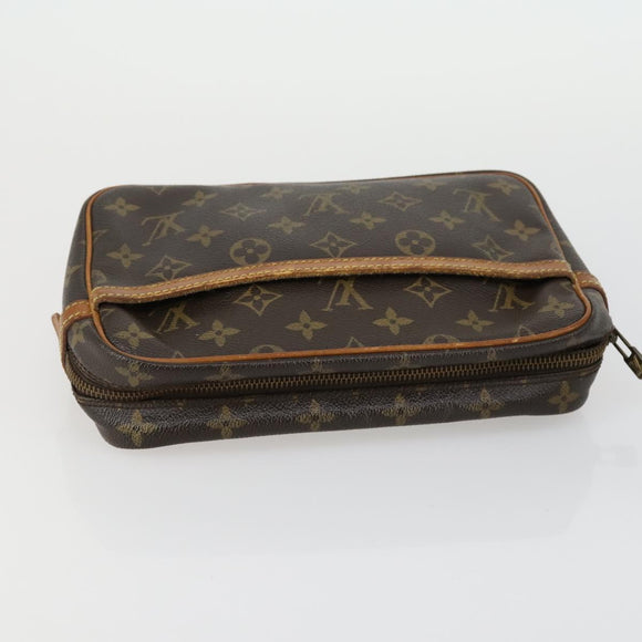 LOUIS VUITTON Monogram Clutch Bag 2 Set LV Auth ka418