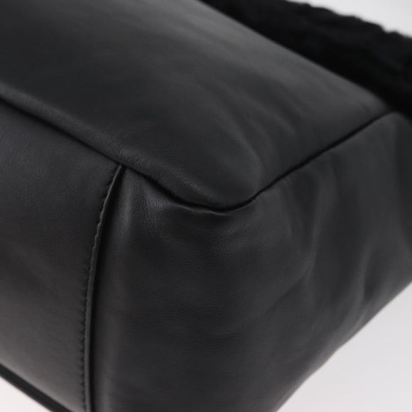 Salvatore Ferragamo Vala Hand Bag Leather Black Gold Auth ka4181A