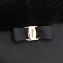 Salvatore Ferragamo Vala Hand Bag Leather Black Gold Auth ka4181A-17