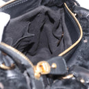 Salvatore Ferragamo Vala Hand Bag Leather Black Gold Auth ka4181A-19