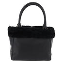 Salvatore Ferragamo Vala Hand Bag Leather Black Gold Auth ka4181A-2