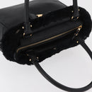 Salvatore Ferragamo Vala Hand Bag Leather Black Gold Auth ka4181A-6
