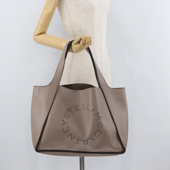 Stella MacCartney Shoulder Bag Leather Beige Auth ka4182