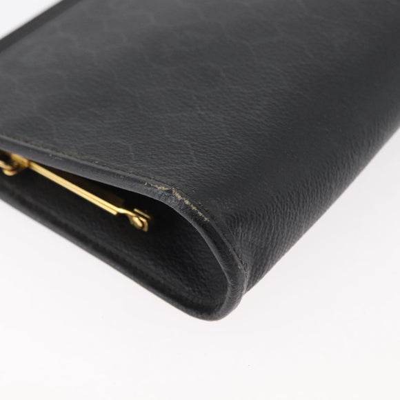 Christian Dior Honeycomb Canvas Shoulder Bag PVC Black Gold Auth ka4185
